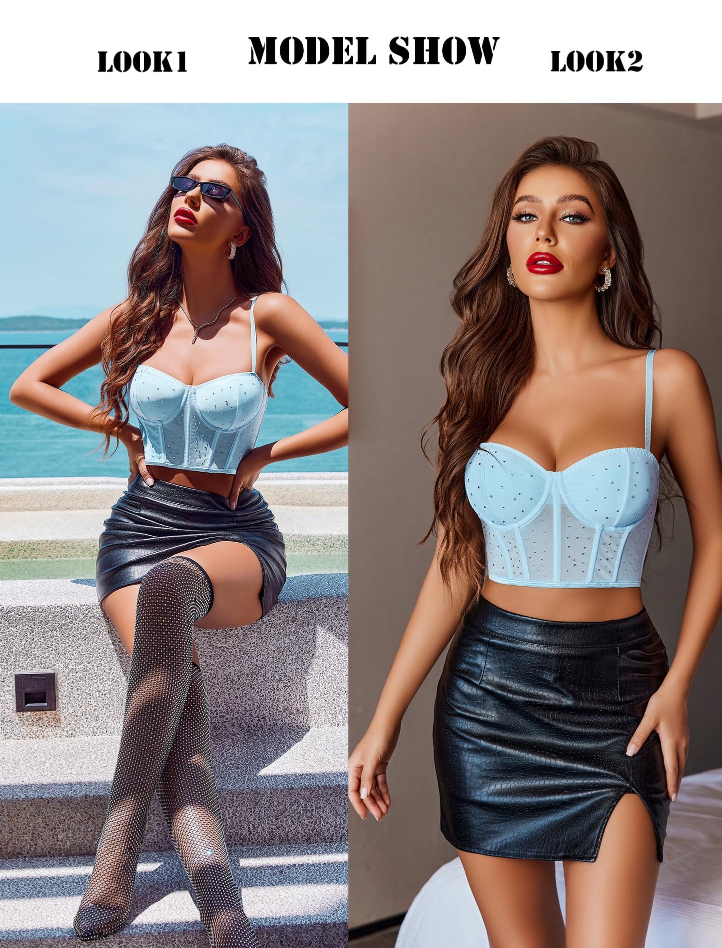 Avidlove Corset Tops For Women Push Up Bustier lingerie Y2K Sexy Going Out Party Club Top