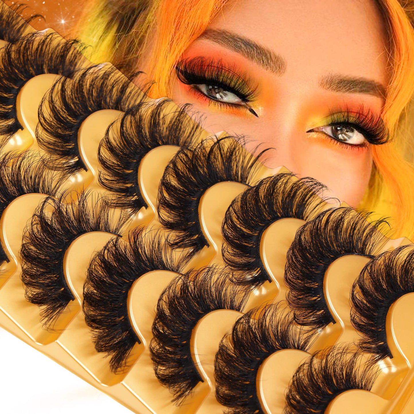 Mink Lashes Full Volume False Eyelashes 18mm Dramatic Faux Mink Eyelashes Natural Look Cat Eye Volume Eye Lashes Multipack by Focipeysa
