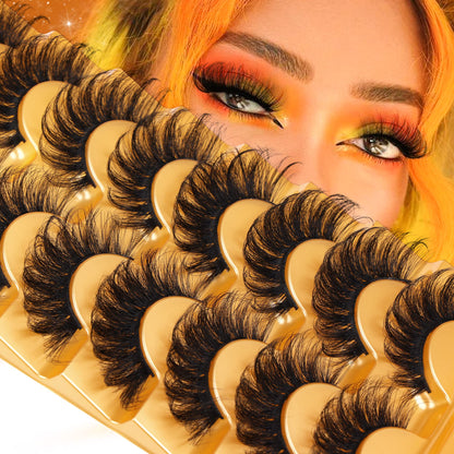Mink Lashes Full Volume False Eyelashes 18mm Dramatic Faux Mink Eyelashes Natural Look Cat Eye Volume Eye Lashes Multipack by Focipeysa