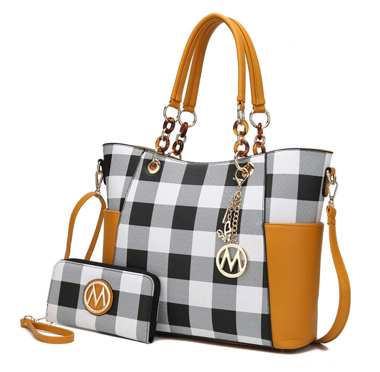 MKF Collection Tote Bag for Women, Handbag Set with Wallet-Top-Handle- Vegan Leather Purse