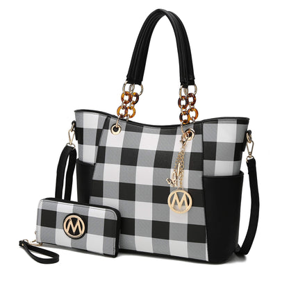 MKF Collection Tote Bag for Women, Handbag Set with Wallet-Top-Handle- Vegan Leather Purse