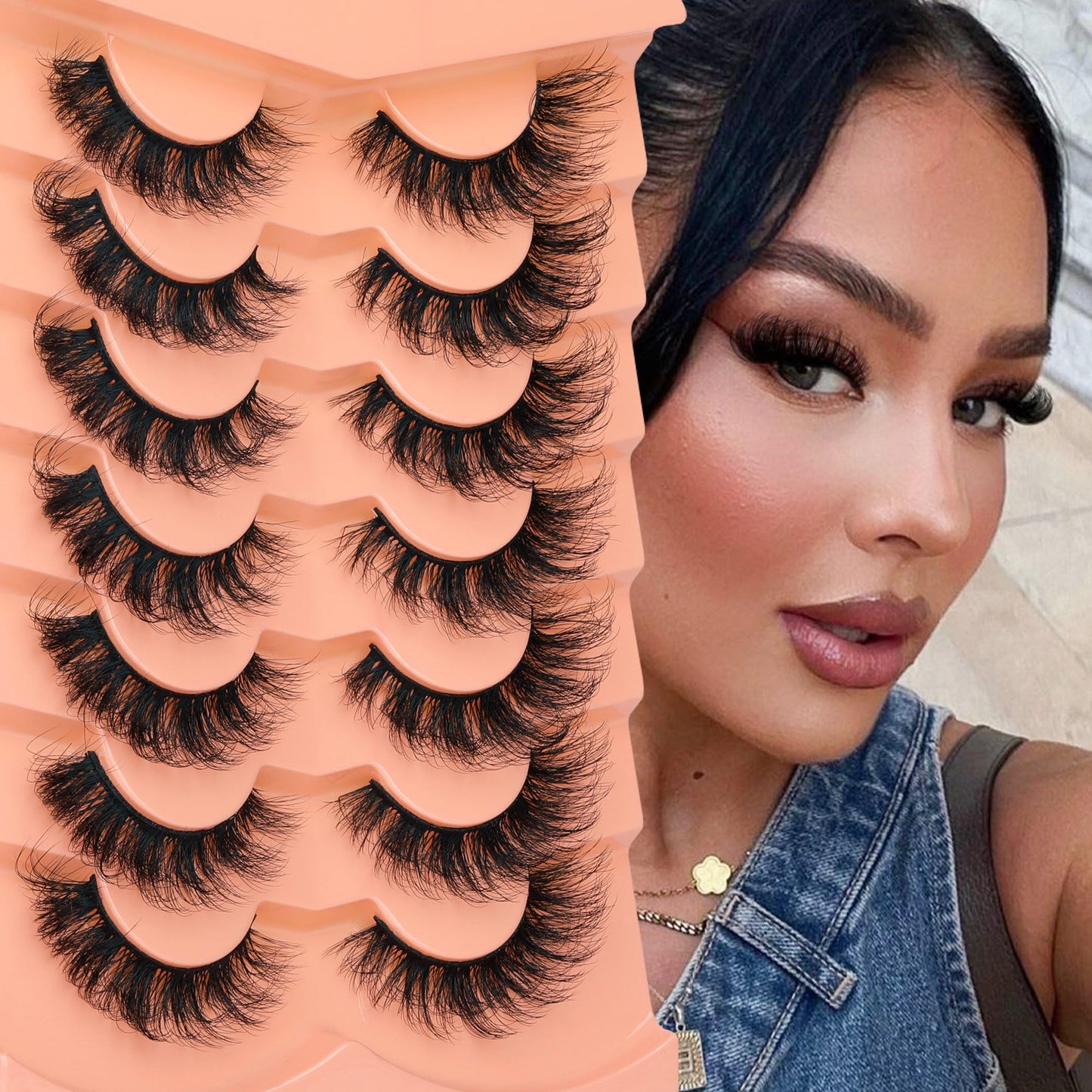 Mink Lashes Full Volume False Eyelashes 18mm Dramatic Faux Mink Eyelashes Natural Look Cat Eye Volume Eye Lashes Multipack by Focipeysa