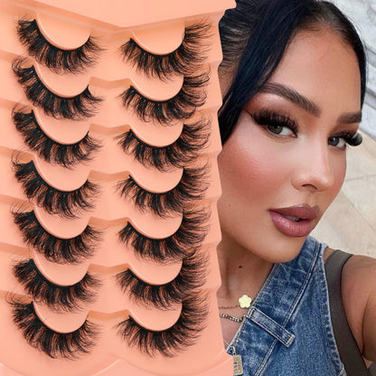 Mink Lashes Full Volume False Eyelashes 18mm Dramatic Faux Mink Eyelashes Natural Look Cat Eye Volume Eye Lashes Multipack by Focipeysa