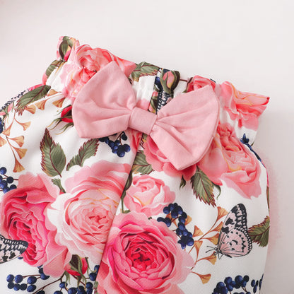 SUNNY PIGGY Newborn Infant Baby Girl Clothes Ruffle Romper Toddler Girl Floral Cotton Pant Sets Girls Clothing Outfit