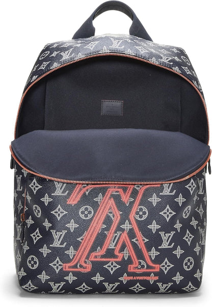 Pre-Loved Navy Upside Down Monogram Canvas Apollo Backpack, Navy