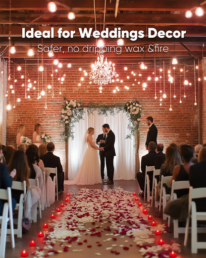 Amagic 1000 Pieces Artificial Rose Petals with 12 Heart LED Tea Lights Candles Kit, Rose Petals and Candles Set for Proposal, Anniversary, Valentine's Day, Special Romantic Night, Wedding Table Decor