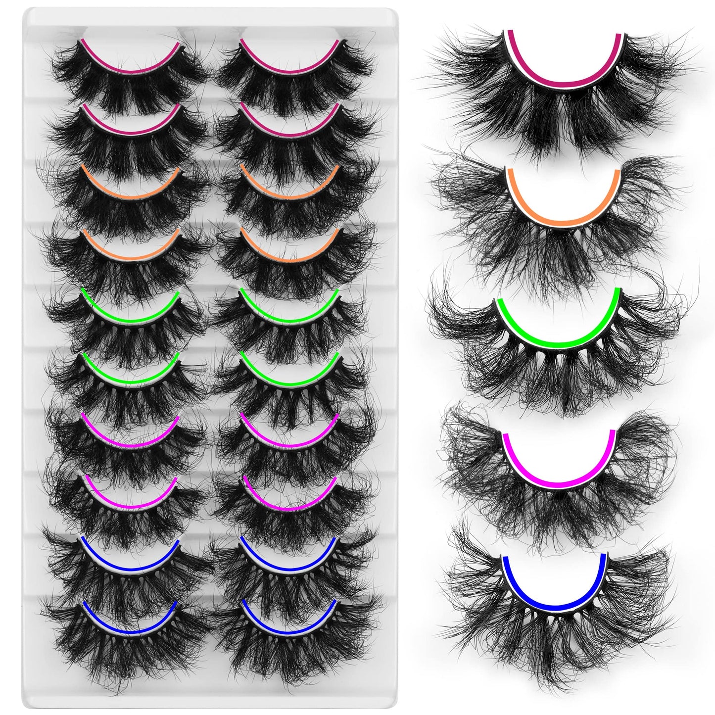 Mink Lashes Full Volume False Eyelashes 18mm Dramatic Faux Mink Eyelashes Natural Look Cat Eye Volume Eye Lashes Multipack by Focipeysa