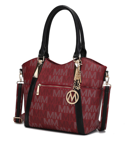 MKF Collection Crossbody Tote Bag for Women - PU Leather Top-Handle Satchel Shoulder Handbag