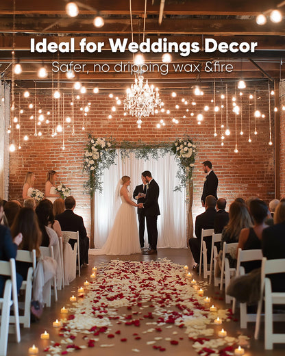 Amagic 1000 Pieces Artificial Rose Petals with 12 Heart LED Tea Lights Candles Kit, Rose Petals and Candles Set for Proposal, Anniversary, Valentine's Day, Special Romantic Night, Wedding Table Decor