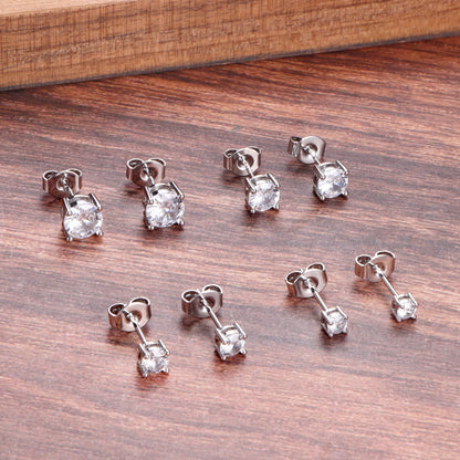 MILACOLATO Cubic Zirconia Stud Earrings for Women Men | 18K Gold Plated Hypoallergenic Sterling Silver Post Earrings | Big Brilliant Simulated Diamond CZ Halo Stud Earrings for Sensitive Ears