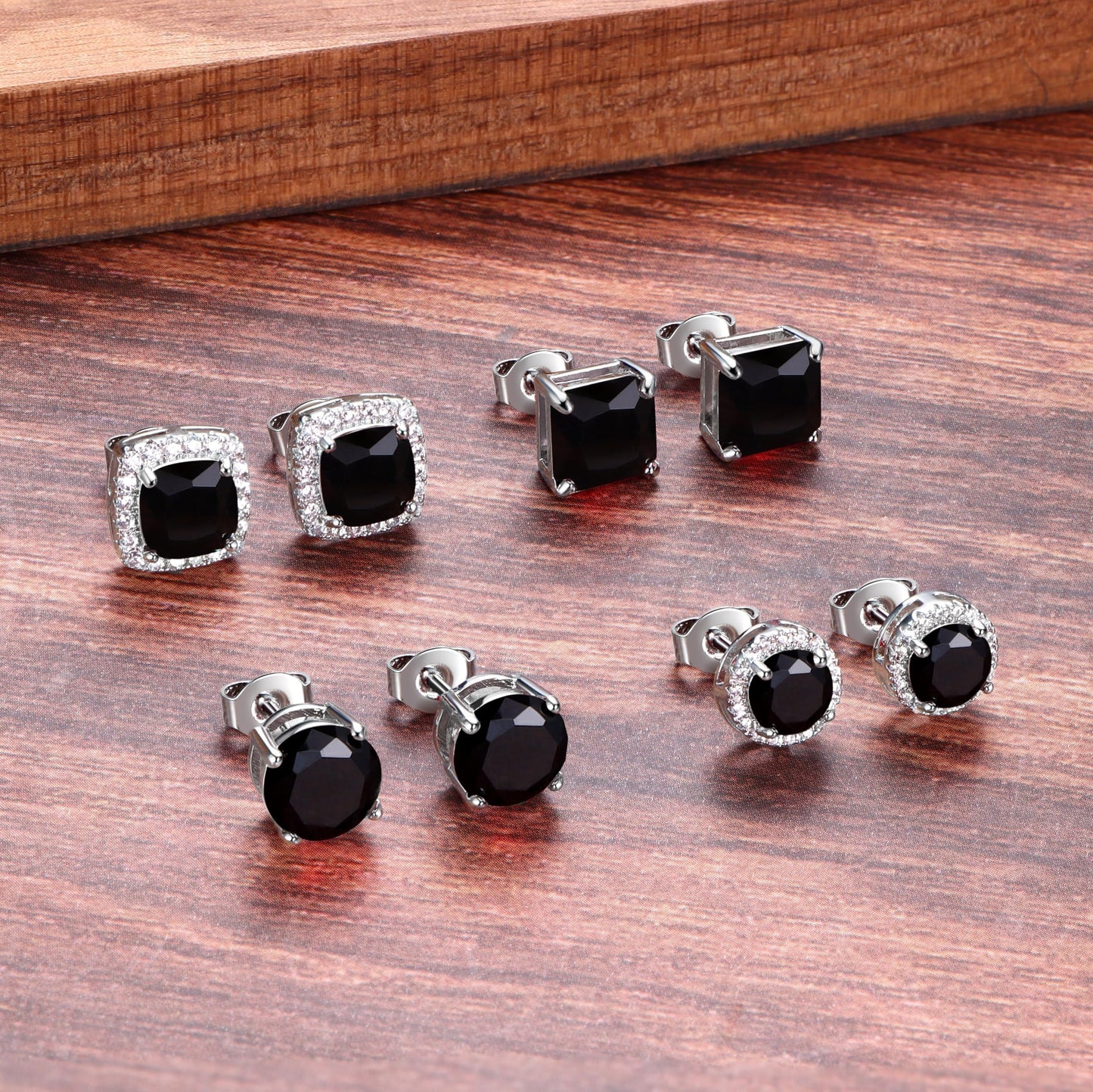 MILACOLATO Cubic Zirconia Stud Earrings for Women Men | 18K Gold Plated Hypoallergenic Sterling Silver Post Earrings | Big Brilliant Simulated Diamond CZ Halo Stud Earrings for Sensitive Ears